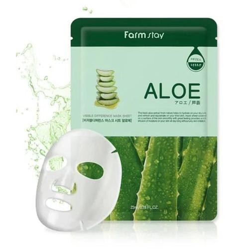 Маска тканевая для лица с экстрактом алоэ FarmStay Visible Difference Mask Sheet Aloe