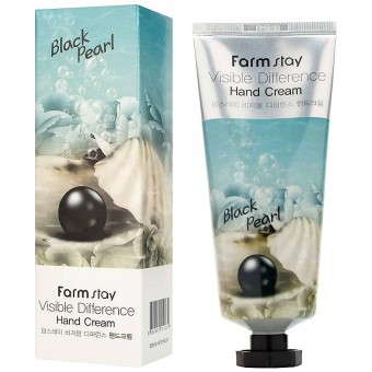 Крем для рук с пудрой черного жемчуга FarmStay Visible Difference Hand Cream Black Pearl 100 g