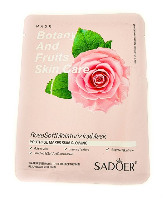 Тканевая маска для лица с экстрактом розы Sadoer Botany And Fruits Skin Care Rose Soft Moisturizing Mask
