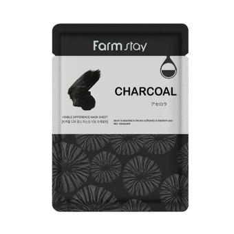 Тканевая маска с древесным углем FarmStay Charcoal (Оригинал)