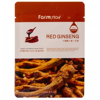 Тканевая маска с экстрактом красного женьшеня FarmStay Red Ginseng (Оригинал)