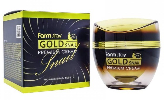 Крем с золотом и муцином улитки FarmStay Gold Snail Premium Cream 50 g