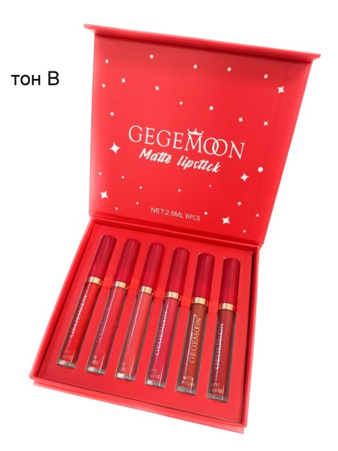 Набор жидких матовых помад для губ Gegemoon Matte Lipstick 6 шт