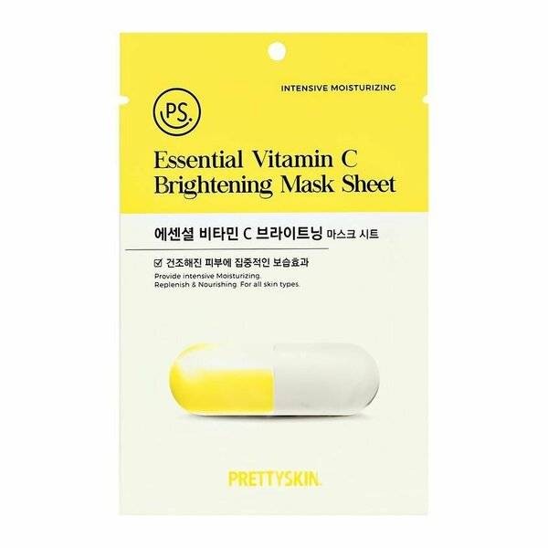 Тканевая маска с витамином С Prettyskin Essential Vitami C Brightening Mask Sheet 25 ml