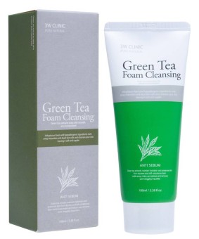 Пенка для умывания 3W Clinic Green Tea Cleansing Foam 100 мл (Оригинал)