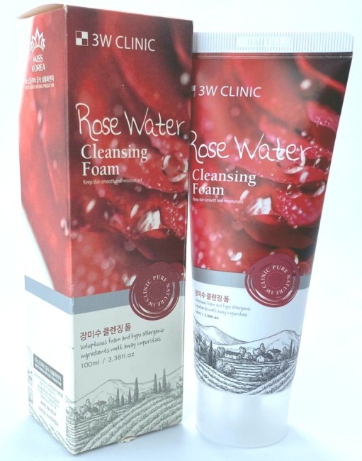 Пенка для умывания 3W Clinic Rose Water Cleansing Foam 100 мл (Оригинал)
