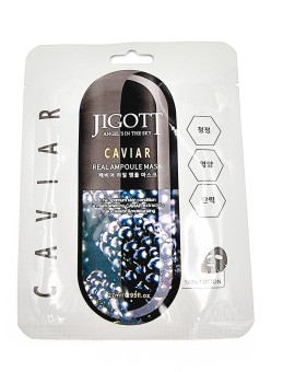 Тканевая маска для лица с икрой Jigott Caviar Real Ampoule Mask