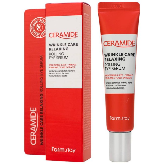 Сыворотка для кожи вокруг глаз с керамидами Farm Stay Ceramide Wrinkle Care Relaxing Rolling Eye Serum 25 мл Сыворотка для кожи вокруг глаз с керамидами Farm Stay Ceramide Wrinkle Care Relaxing Rolling Eye Serum 25 мл